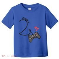 Funny Player 1 Player 2 Matching Gamer Couple Him Her Funny Gift Toddler T-Shirt thumb 0