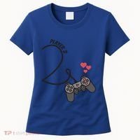Funny Player 1 Player 2 Matching Gamer Couple Him Her Funny Gift Women's T-Shirt thumb 0