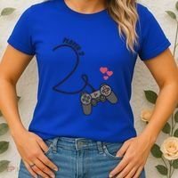 Funny Player 1 Player 2 Matching Gamer Couple Him Her Funny Gift Women's T-Shirt thumb 2