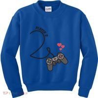 Funny Player 1 Player 2 Matching Gamer Couple Him Her Funny Gift Kids Sweatshirt thumb 0