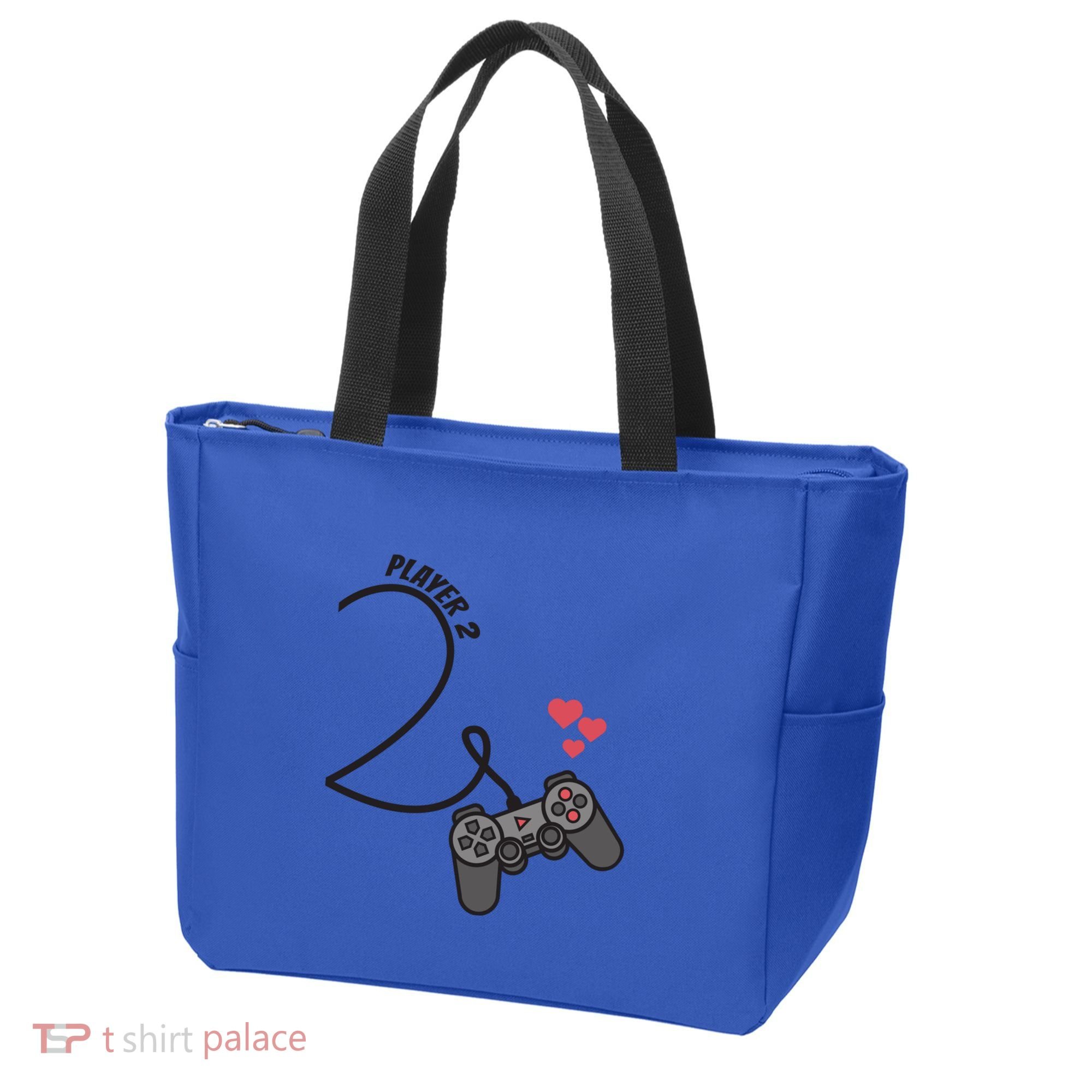 Funny Player 1 Player 2 Matching Gamer Couple Him Her Funny Gift Tote Bag