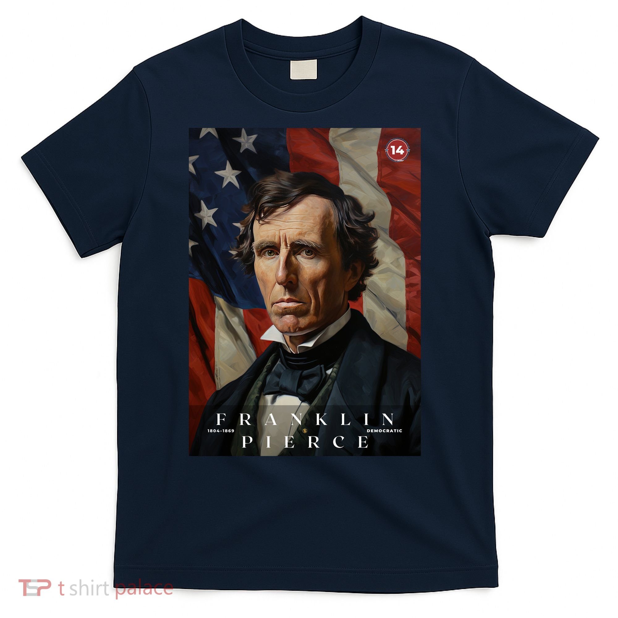 Franklin Pierce 14th President Of The United States Portrait T-Shirt
