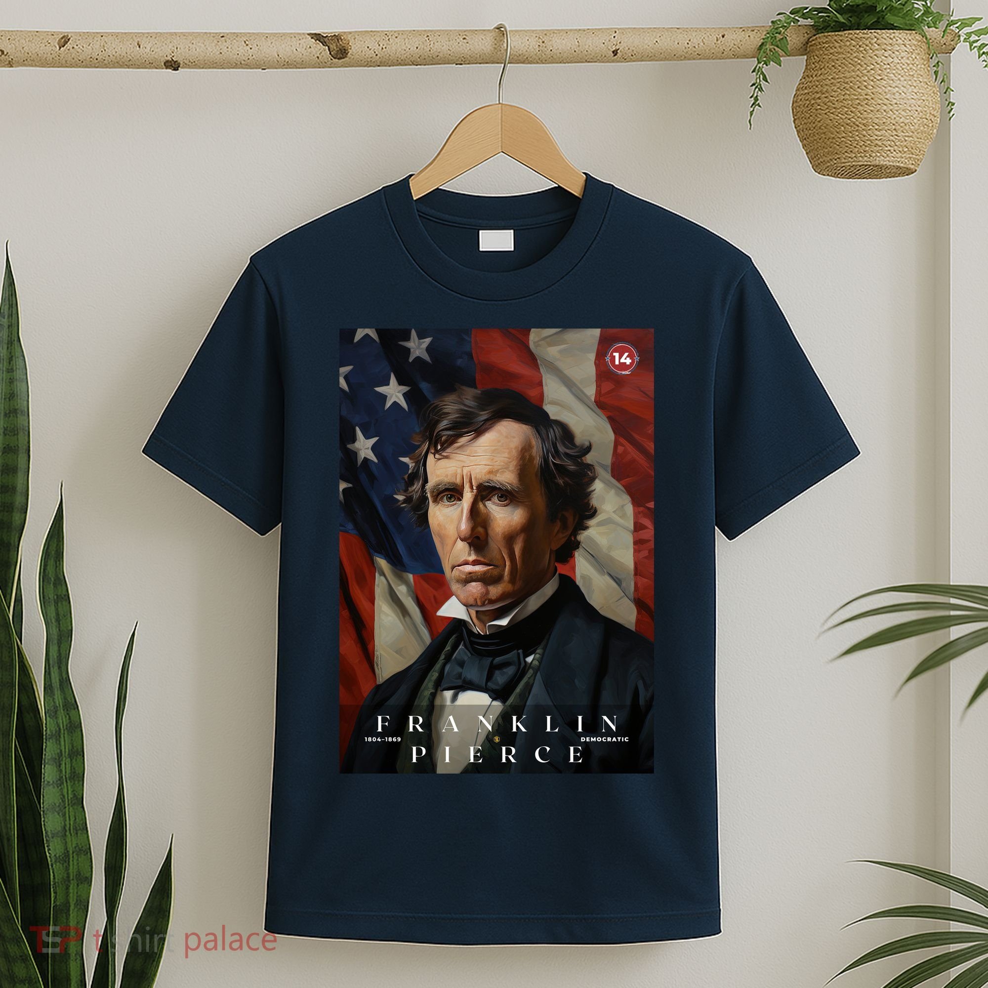 Franklin Pierce 14th President Of The United States Portrait T-Shirt