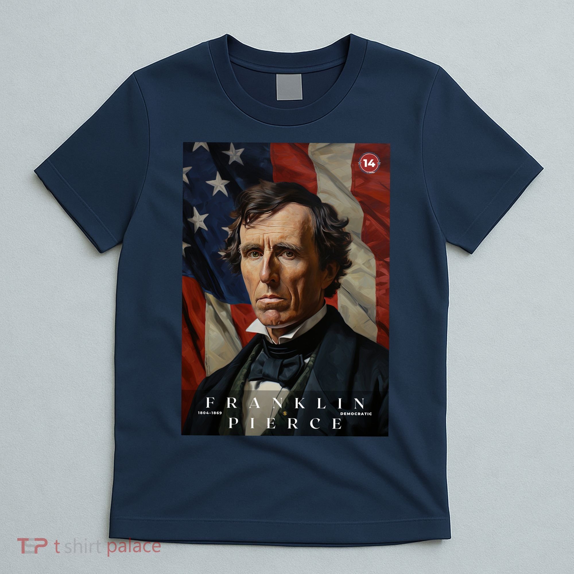 Franklin Pierce 14th President Of The United States Portrait T-Shirt