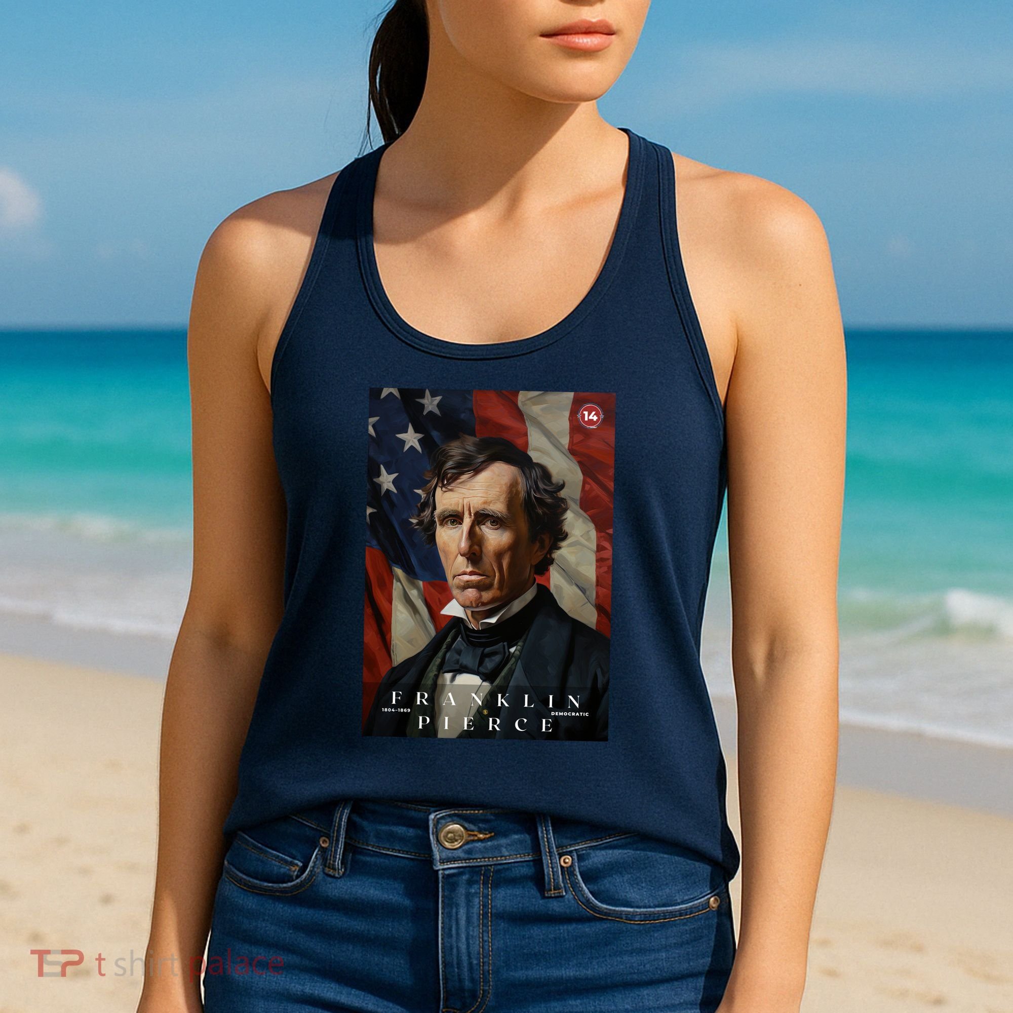 Franklin Pierce 14th President Of The United States Portrait Women's Tank Top
