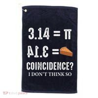 Funny Pi 314 = Pie Coincidence I Think Not Math Pun Golf Towel thumb 0