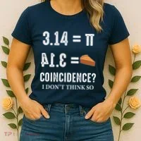 Funny Pi 314 = Pie Coincidence I Think Not Math Pun Women's T-Shirt thumb 2