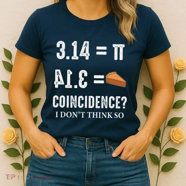 Funny Pi 314 = Pie Coincidence I Think Not Math Pun Women's T-Shirt