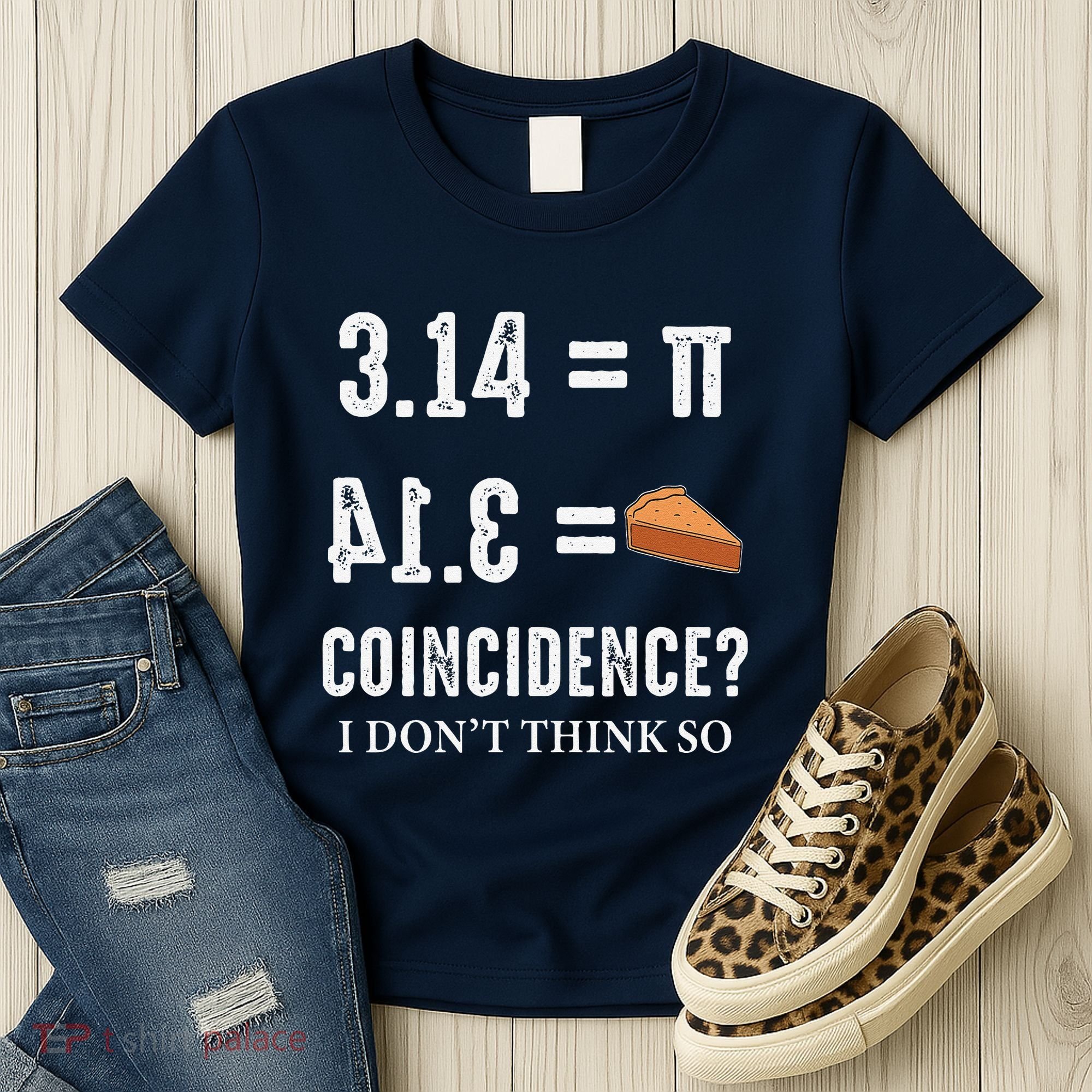 Funny Pi 314 = Pie Coincidence I Think Not Math Pun Women's T-Shirt