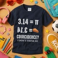 Funny Pi 314 = Pie Coincidence I Think Not Math Pun Kids T-Shirt thumb 3