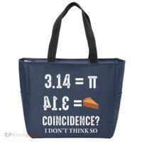 Funny Pi 314 = Pie Coincidence I Think Not Math Pun Tote Bag thumb 0