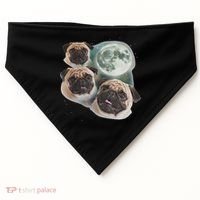 Funny Pug 3 Pug Moon Dog Lovers Three Space Canines USA-Made Doggie Bandana thumb 0