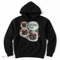 Funny Pug 3 Pug Moon Dog Lovers Three Space Canines Hoodie thumb 0
