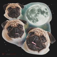 Funny Pug 3 Pug Moon Dog Lovers Three Space Canines Long Sleeve Shirt thumb 2