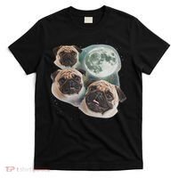 Funny Pug 3 Pug Moon Dog Lovers Three Space Canines T-Shirt thumb 0