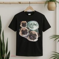 Funny Pug 3 Pug Moon Dog Lovers Three Space Canines T-Shirt thumb 2