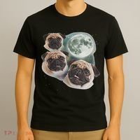 Funny Pug 3 Pug Moon Dog Lovers Three Space Canines T-Shirt thumb 3