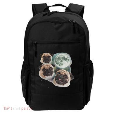 Funny Pug 3 Pug Moon Dog Lovers Three Space Canines Backpack