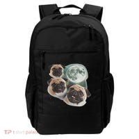 Funny Pug 3 Pug Moon Dog Lovers Three Space Canines Backpack thumb 0