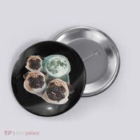 Funny Pug 3 Pug Moon Dog Lovers Three Space Canines Button thumb 0