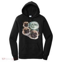 Funny Pug 3 Pug Moon Dog Lovers Three Space Canines Women's Hoodie thumb 0