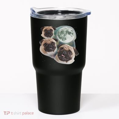 Funny Pug 3 Pug Moon Dog Lovers Three Space Canines Tumbler