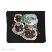 Funny Pug 3 Pug Moon Dog Lovers Three Space Canines Mousepad thumb 0