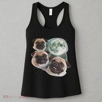 Funny Pug 3 Pug Moon Dog Lovers Three Space Canines Women's Tank Top thumb 3