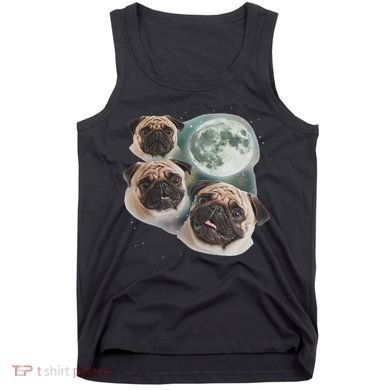 Funny Pug 3 Pug Moon Dog Lovers Three Space Canines Tank Top