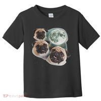 Funny Pug 3 Pug Moon Dog Lovers Three Space Canines Toddler T-Shirt thumb 0
