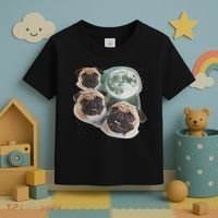 Funny Pug 3 Pug Moon Dog Lovers Three Space Canines Toddler T-Shirt thumb 3