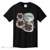 Funny Pug 3 Pug Moon Dog Lovers Three Space Canines Kids T-Shirt thumb 0