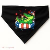 Funny Patriotic 4th Of July Alligator Crocodile Pool Float Tube USA-Made Doggie Bandana thumb 0