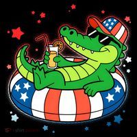 Funny Patriotic 4th Of July Alligator Crocodile Pool Float Tube Coffee Mug thumb 5