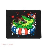 Funny Patriotic 4th Of July Alligator Crocodile Pool Float Tube Mousepad thumb 0