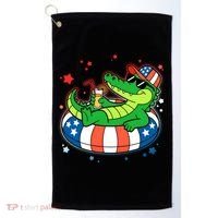 Funny Patriotic 4th Of July Alligator Crocodile Pool Float Tube Golf Towel thumb 0