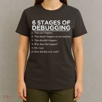 Funny Programmer 6 Stages Of Debugging T-Shirt thumb 4