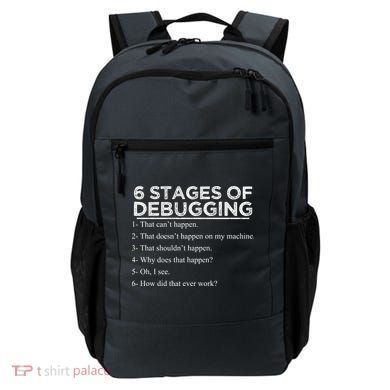 Funny Programmer 6 Stages Of Debugging Backpack