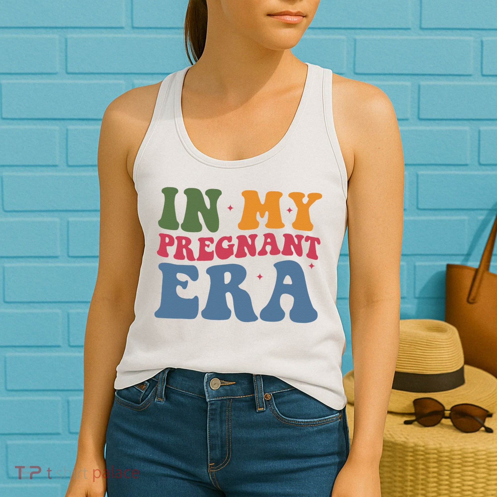 Funny Pregnancy Announcement In My Pregnant Era Pregnancy Women's Tank Top