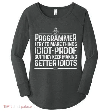 Funny Programmer Art Women Computer Coder Programming Women's Perfect Tri Tunic Long Sleeve Shirt