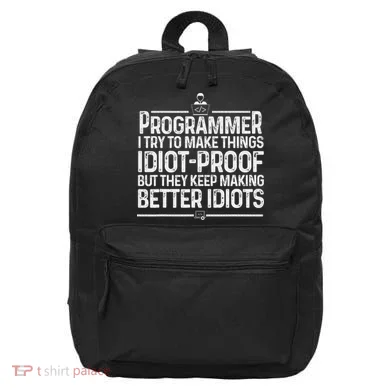 Funny Programmer Art Women Computer Coder Programming 16 in Basic Backpack