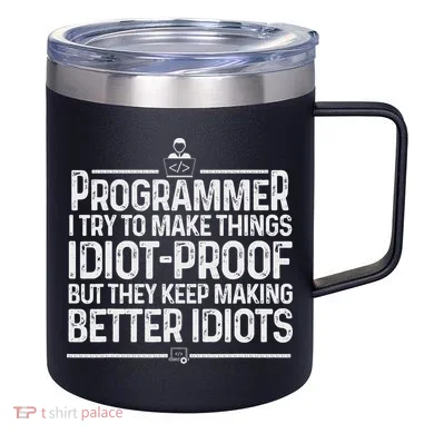 Funny Programmer Art Women Computer Coder Programming 12oz Stainless Steel Coffee Mug