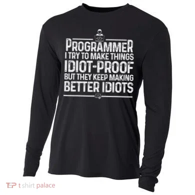 Funny Programmer Art Women Computer Coder Programming Cooling Performance Long Sleeve Crew