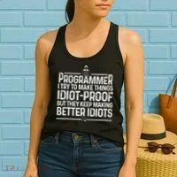 Funny Programmer Art Women Computer Coder Programming Women's Tank Top thumb 2