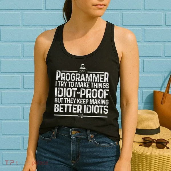 Funny Programmer Art Women Computer Coder Programming Women's Tank Top