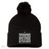 Funny Programmer Art Women Computer Coder Programming Pom Pom 12in Knit Beanie