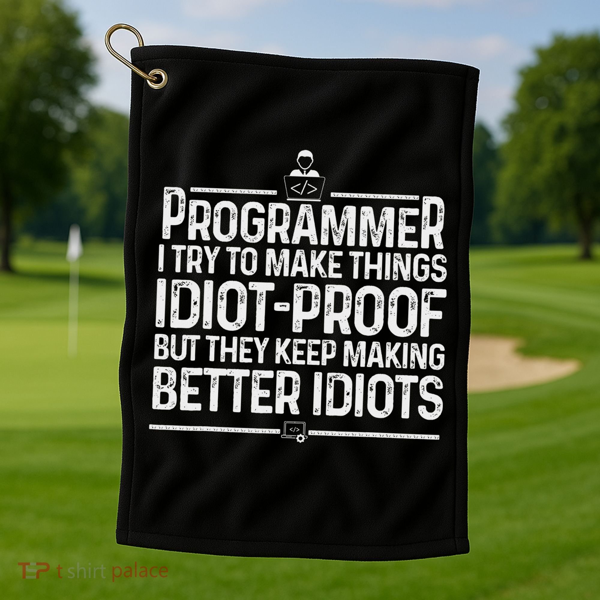 Funny Programmer Art Women Computer Coder Programming Golf Towel