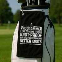 Funny Programmer Art Women Computer Coder Programming Golf Towel thumb 2