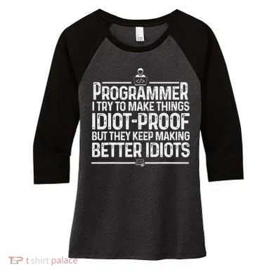 Funny Programmer Art Women Computer Coder Programming Women's Tri-Blend 3/4-Sleeve Raglan Shirt