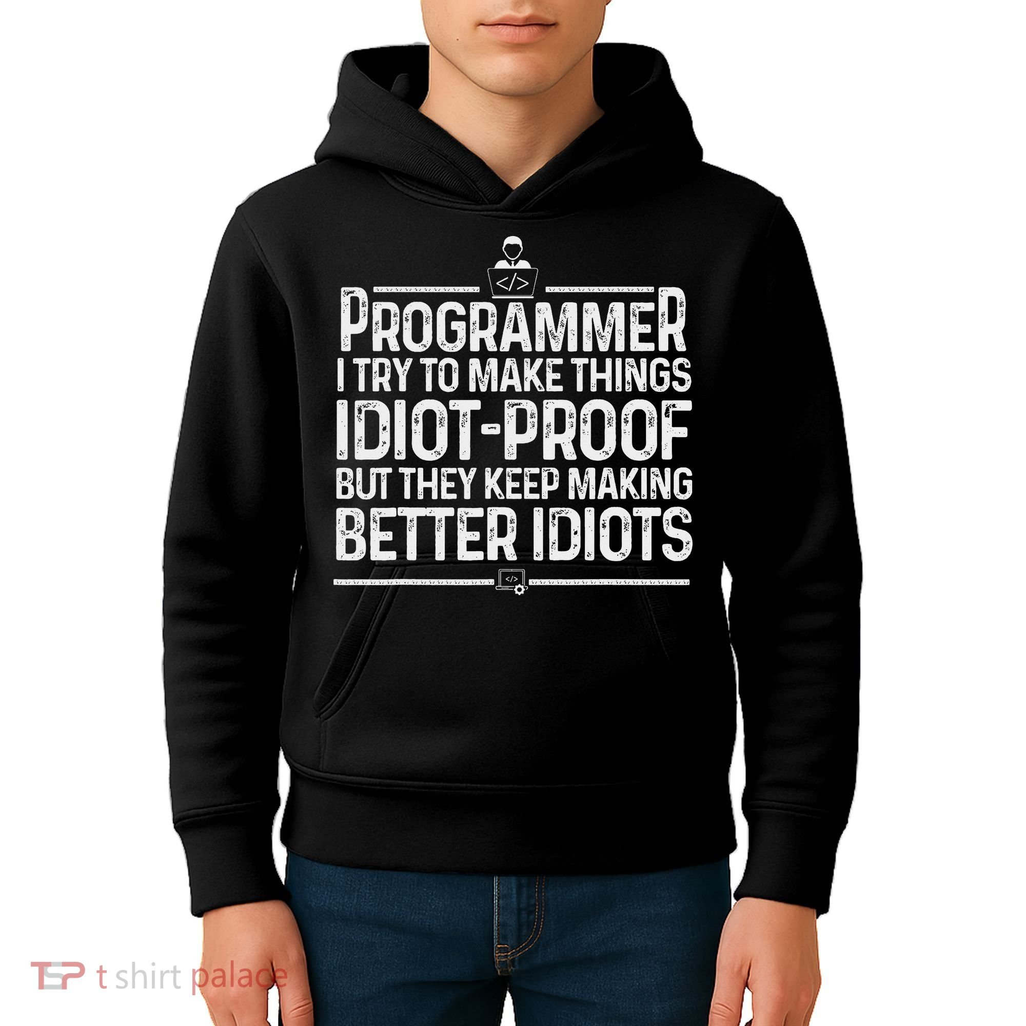 Funny Programmer Art Women Computer Coder Programming Kids Hoodie